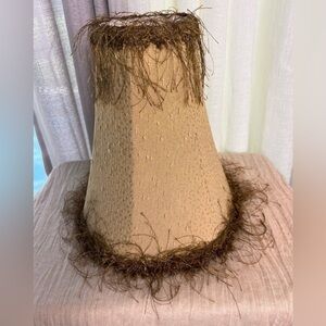 Vintage Style Lampshade Gold Brown Color with Fringe